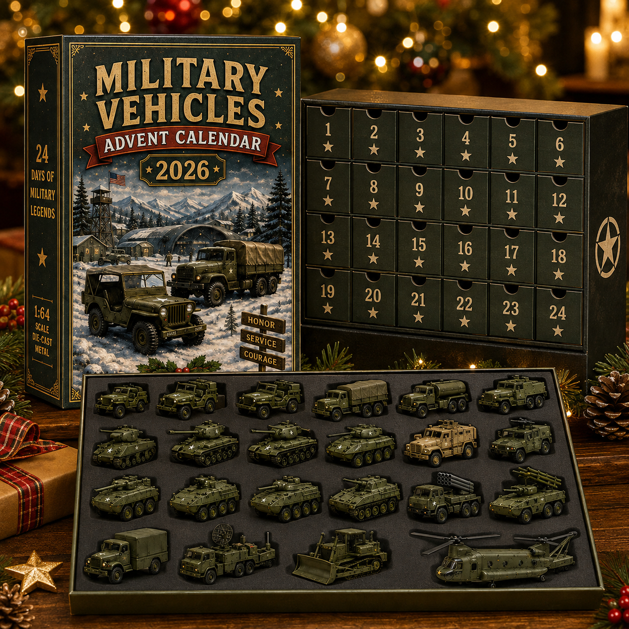 🚜🚗🎄 2026 Vehicle Advent Calendar Collection – 24 Days of Classic Machines, Trucks & Military Legends 🎁✨