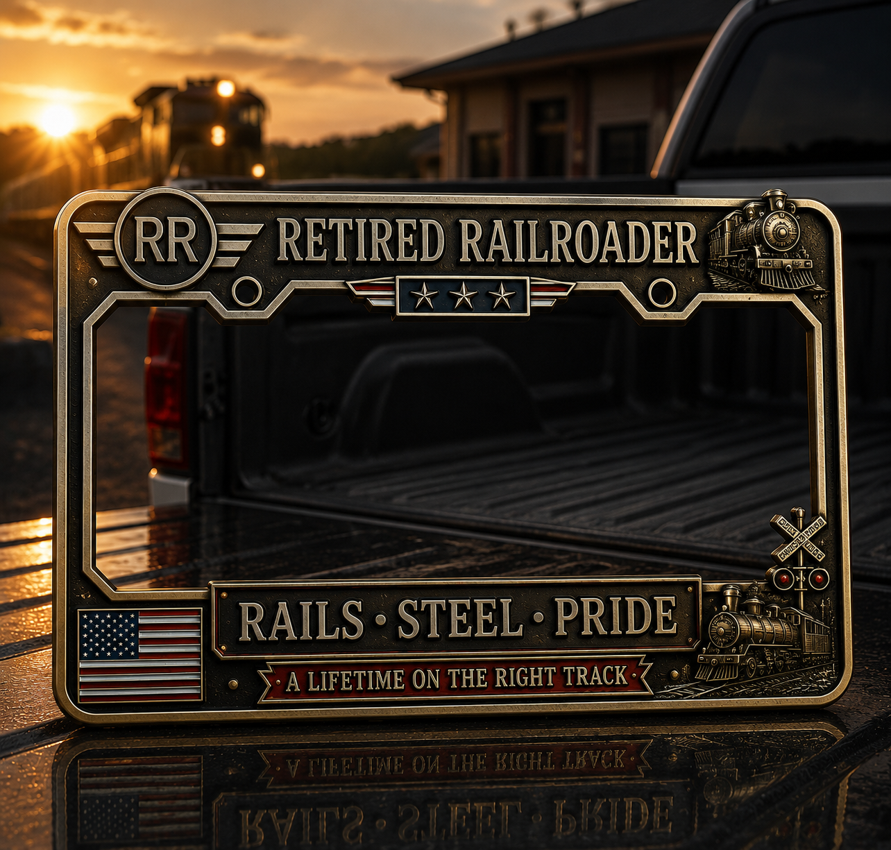Last Day Promo: 49% OFF 🚂 Retired Railroader License Plate Frame