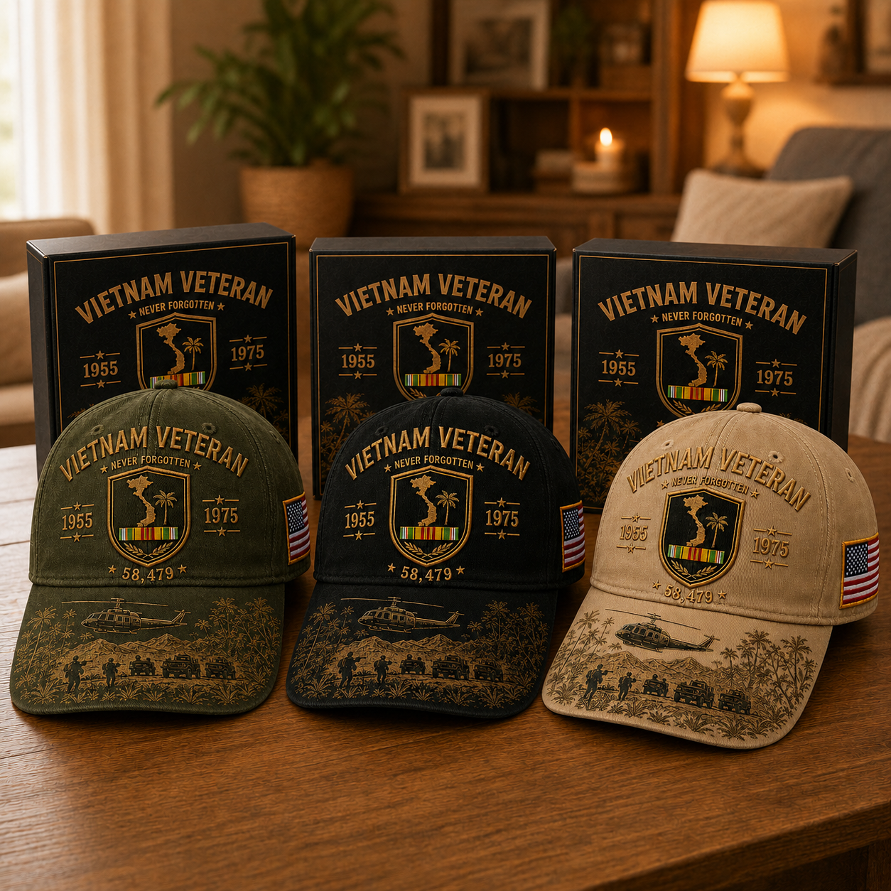 Vietnam Veteran Never Forgotten 1955–1975 Commemorative Cap 🇺🇸
