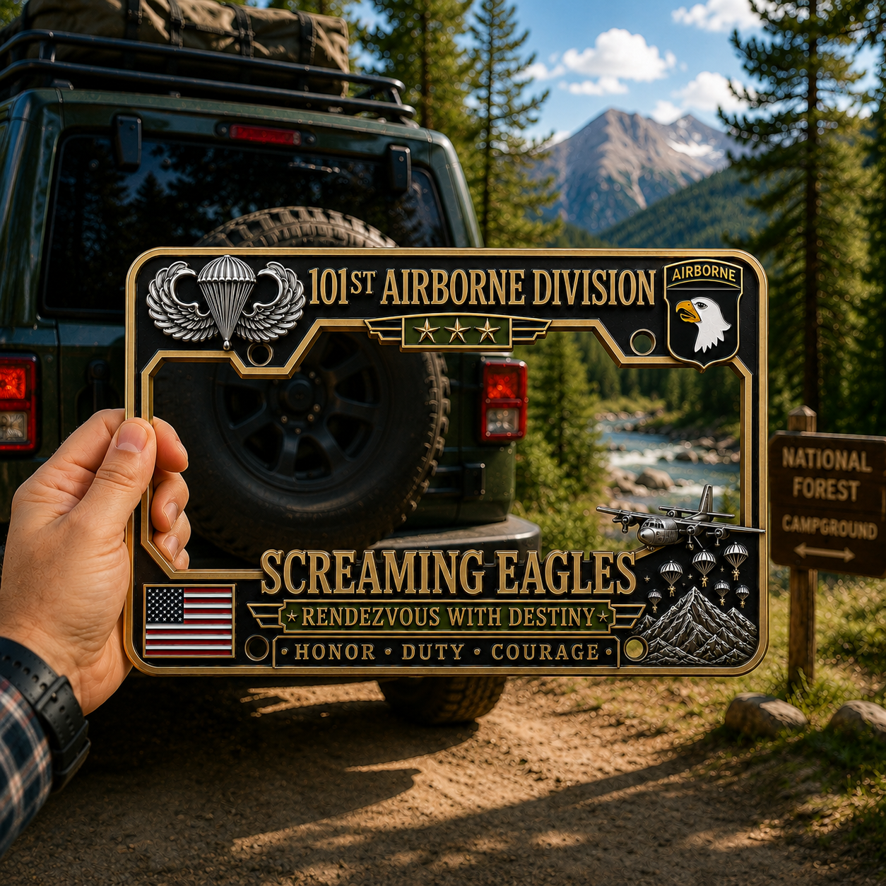 Last Day Promo: 49% OFF 🦅 U.S. Army 101st Airborne Division Tribute License Plate Frame