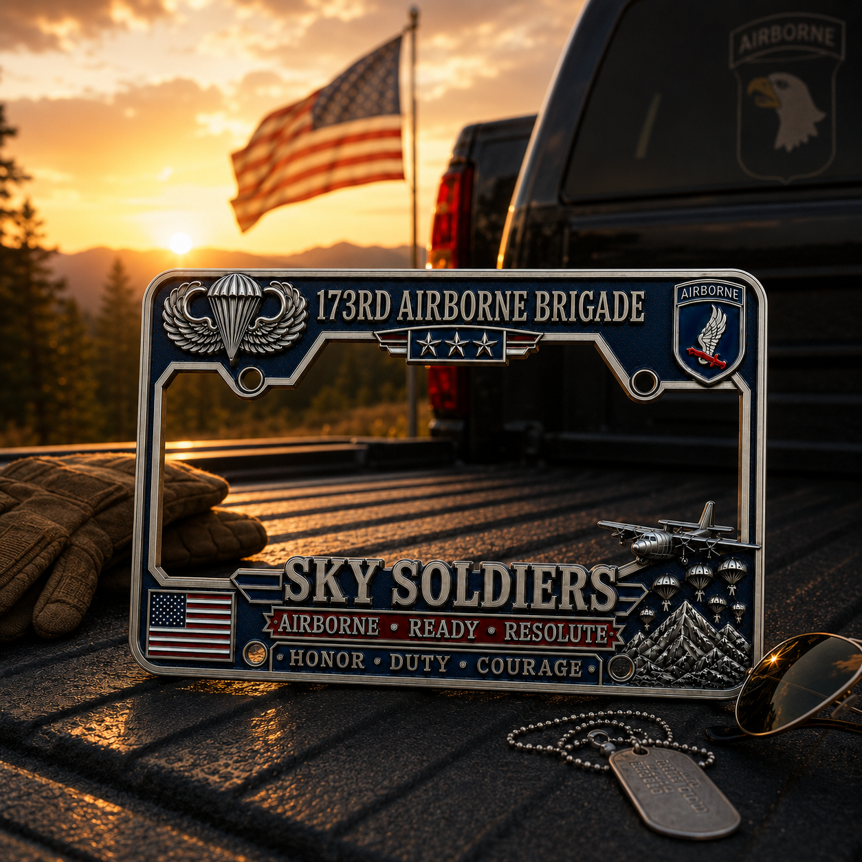 Last Day Promo: 49% OFF 🪂 U.S. Army 173rd Airborne Brigade “Sky Soldiers” Tribute License Plate Frame