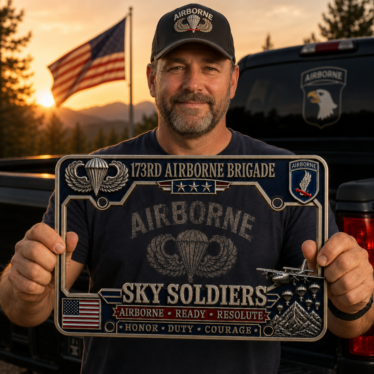Last Day Promo: 49% OFF 🪂 U.S. Army 173rd Airborne Brigade “Sky Soldiers” Tribute License Plate Frame