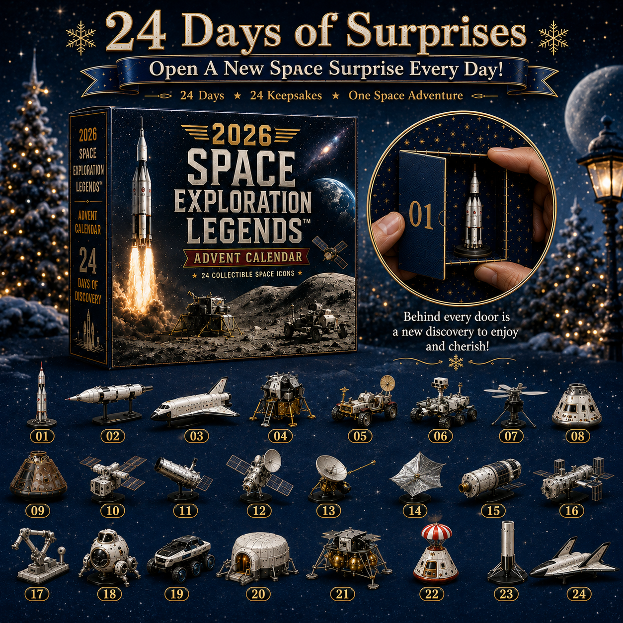 2026 Space Exploration Legends Advent Calendar – 24 Days of Space Missions, 24 Collectible Surprises
