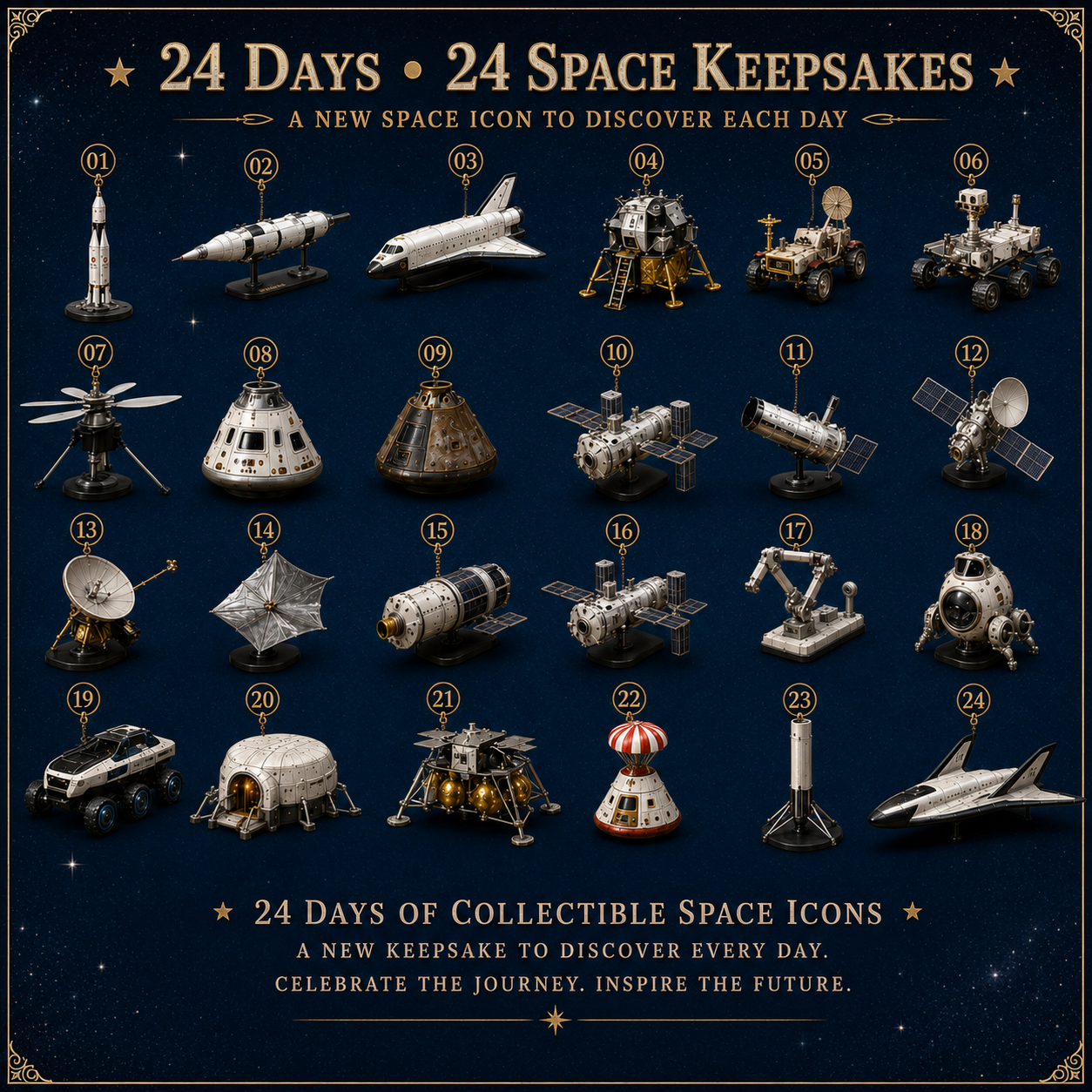 2026 Space Exploration Legends Advent Calendar – 24 Days of Space Missions, 24 Collectible Surprises