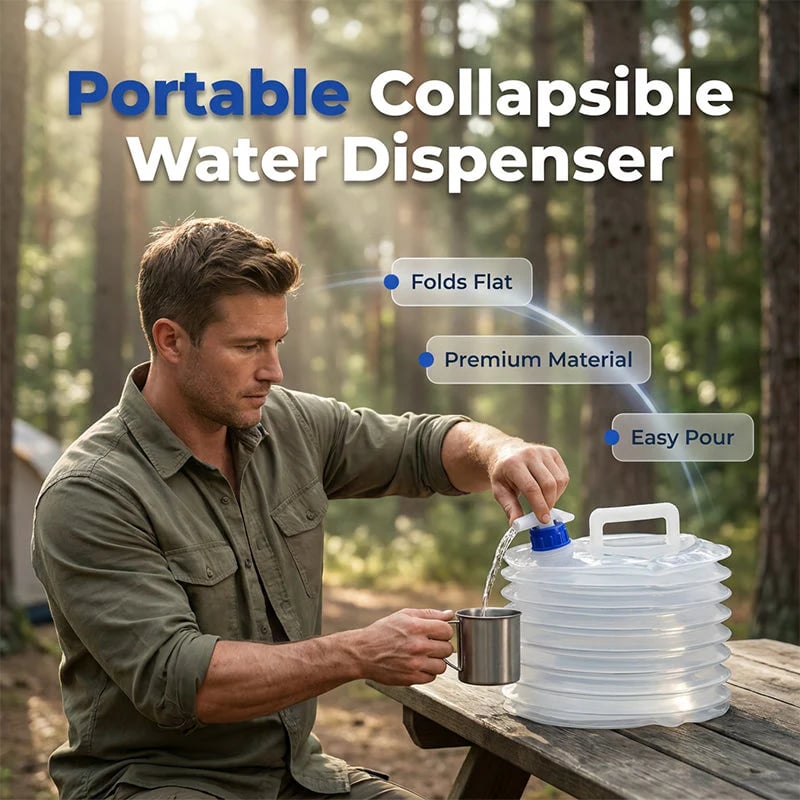 🔥LAST DAY 50% OFF - 🚿Collapsible Food-Grade Water Container with Leak-Proof Spigot | Space-Saving Portable Water Jug for Camping & Outdoor Trips ⛺