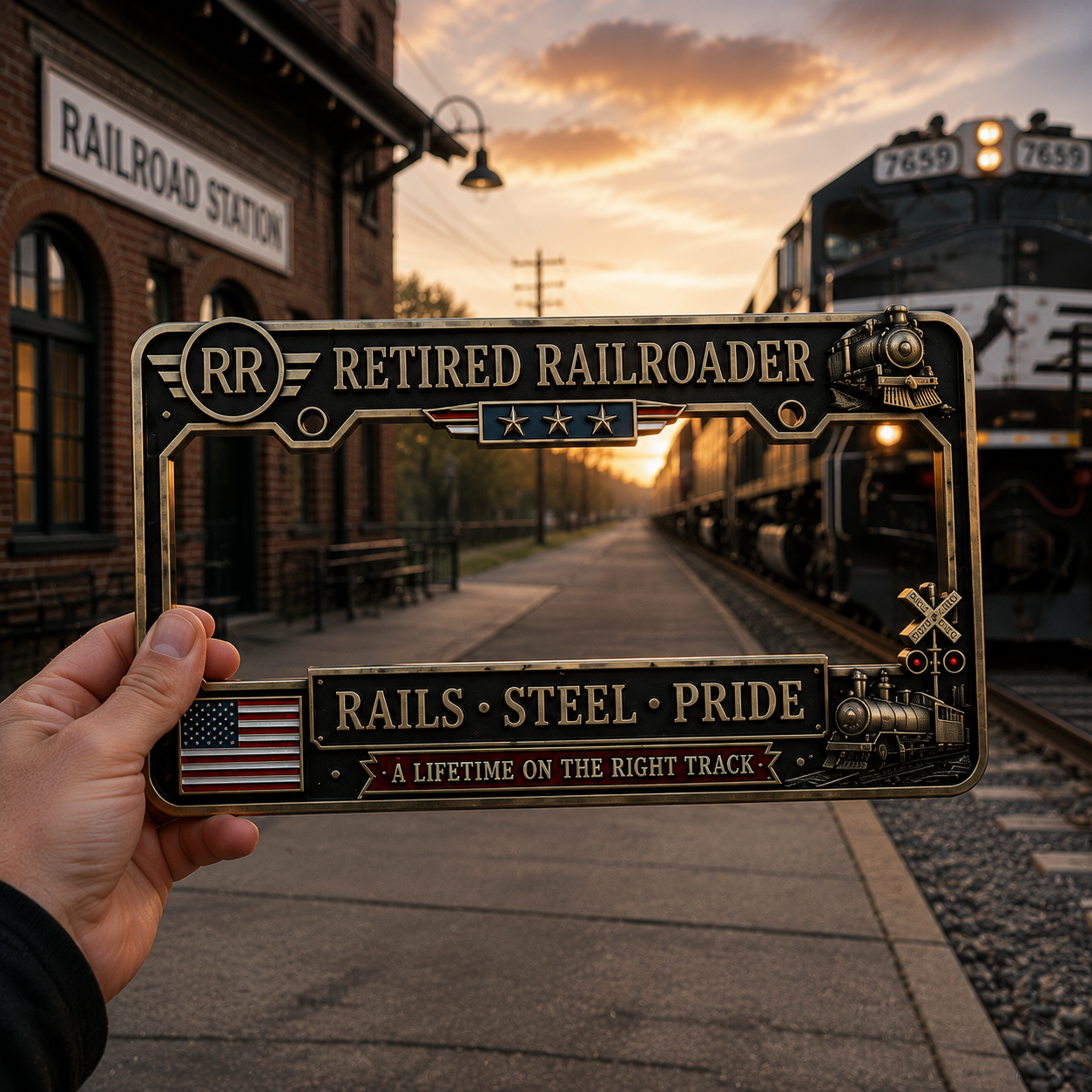 Last Day Promo: 49% OFF 🚂 Retired Railroader License Plate Frame