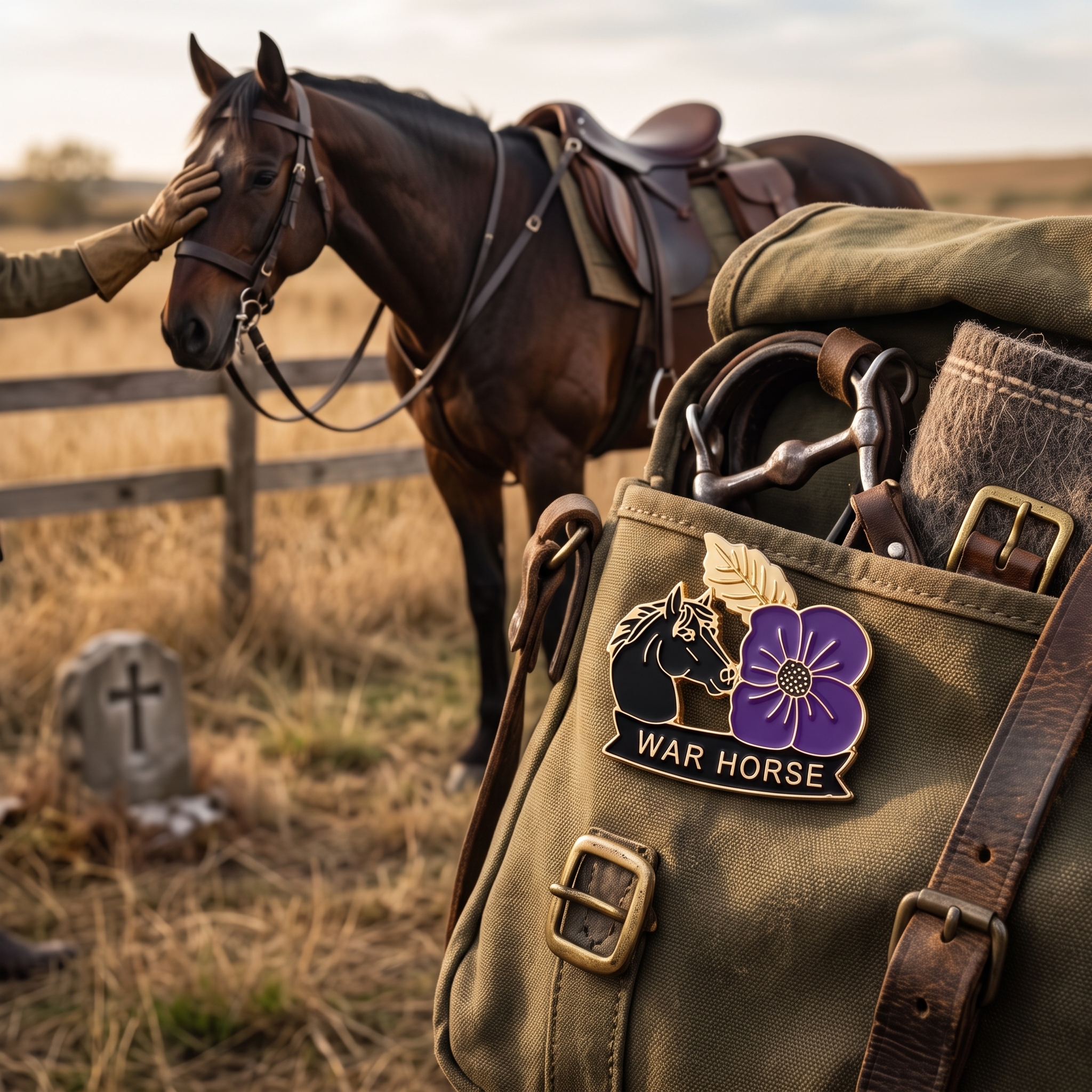 🎁Limited Edition 🐎War Horse Purple Poppy 111th Anniversary Remembrance Brooch 