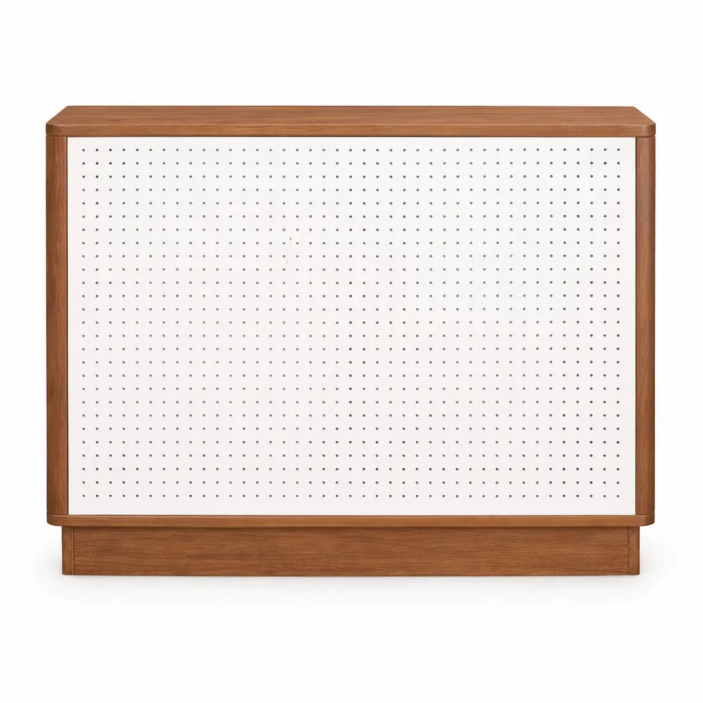 Bancone reception moderno in legno per area commerciale elegante