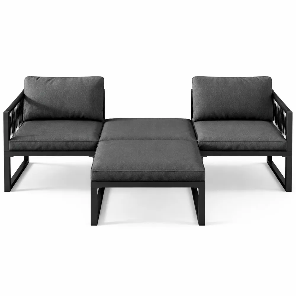 Set da giardino con divani e poggiapiedi per terrazza e giardino