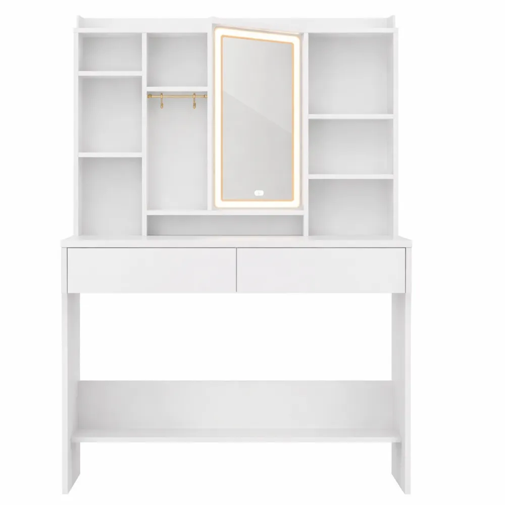 Tavolo da Trucco con Luci LED Regolabili e Specchio