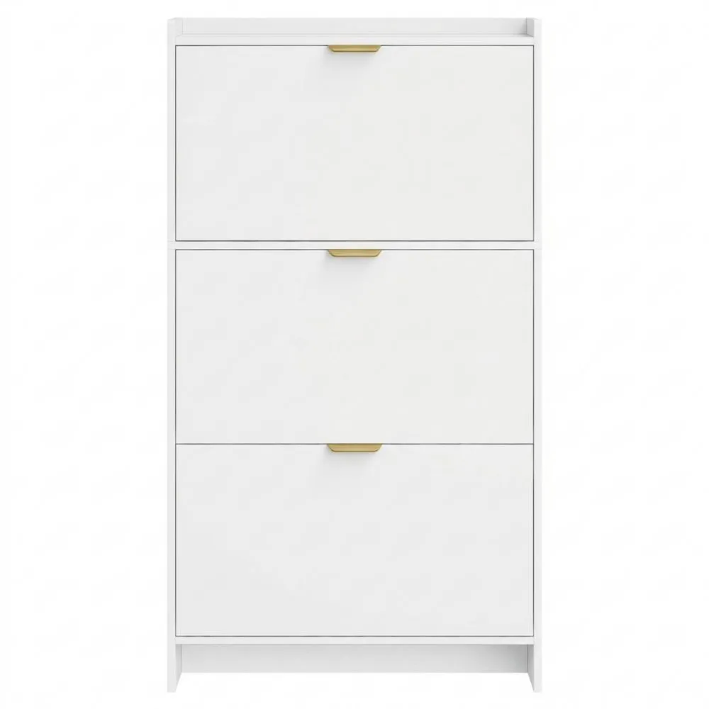 Schuhschrank mit verstellbaren Klappen für 18-24 Paar, große Kapazität, ideal für Flur und Garderobe, 24 x 76 x 138 cm, Weiß