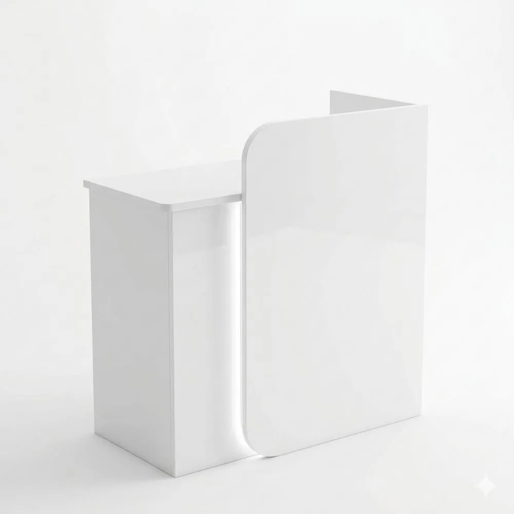 Empfangstisch in Weiß aus MDF für Büro und Laden