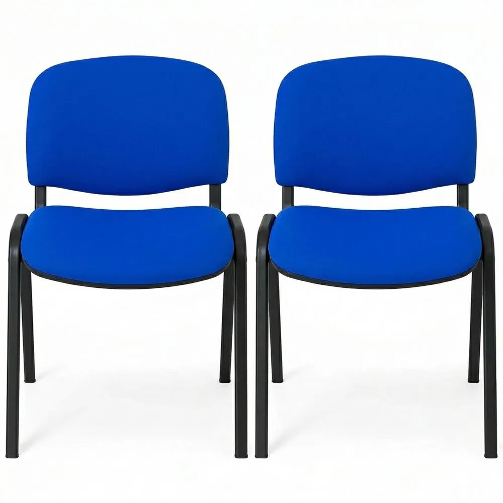 Stapelbare Konferenzstühle 8er Set ohne Armlehnen, mit Metallgestell, für Büro und Empfangsbereich