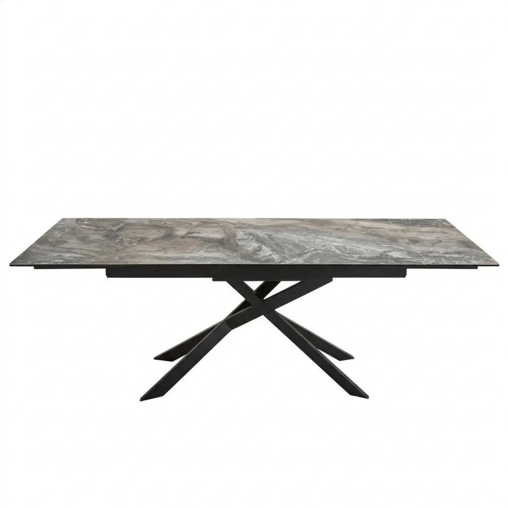 Ausziehbarer Esstisch aus Keramik 180-260cm, Taupe