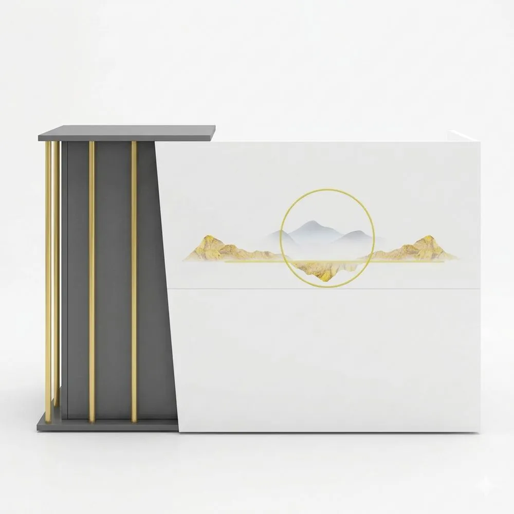 Moderne Empfangstheke mit Stauraum und abschließbarer Schublade