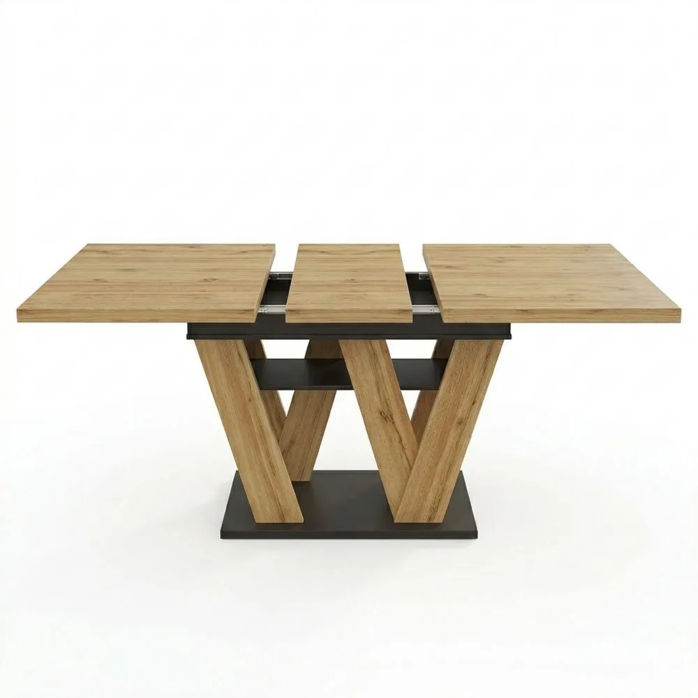 Ausziehbarer Esstisch mit Holzmaserung für 4-6 Personen