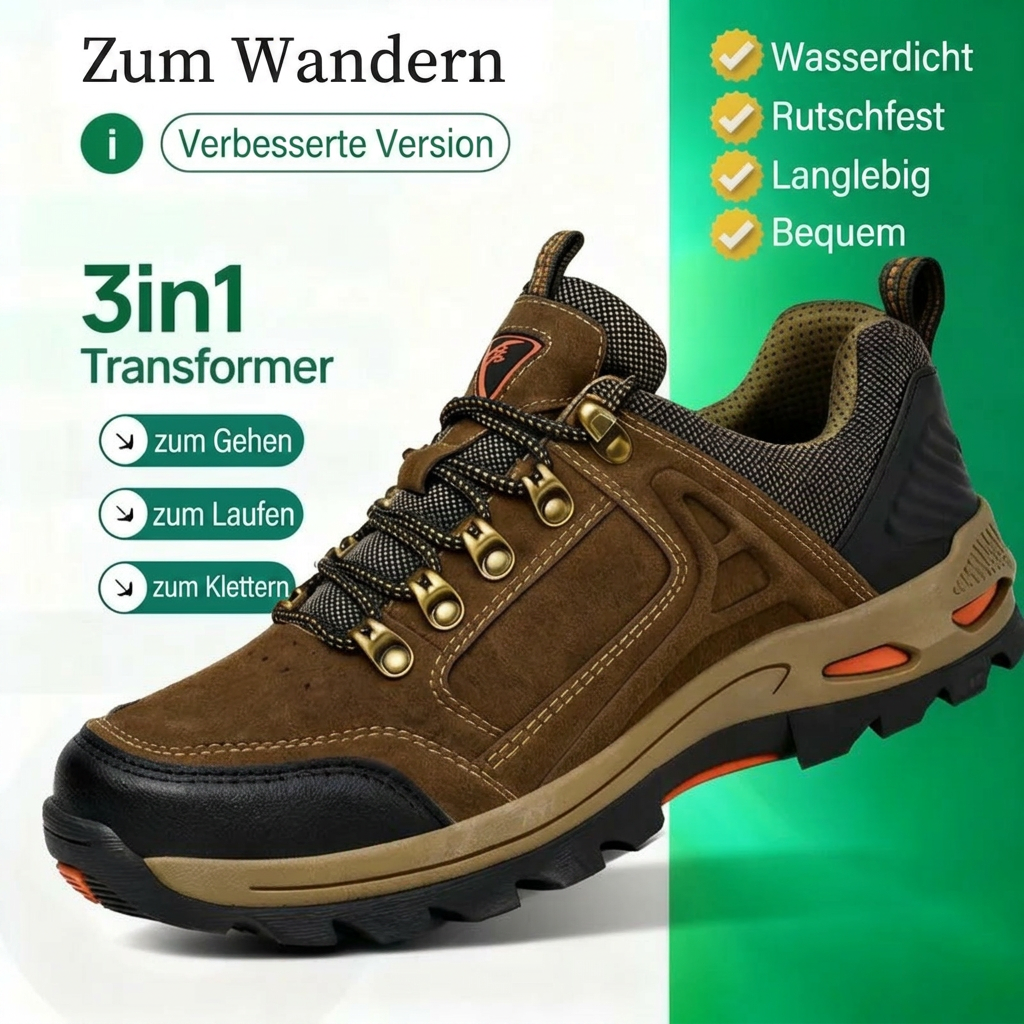 Herren rutschfeste Wander-/Arbeitsschuhe, breite Leiste, Fußgewölbeunterstützung, Dämpfung und Komfort.