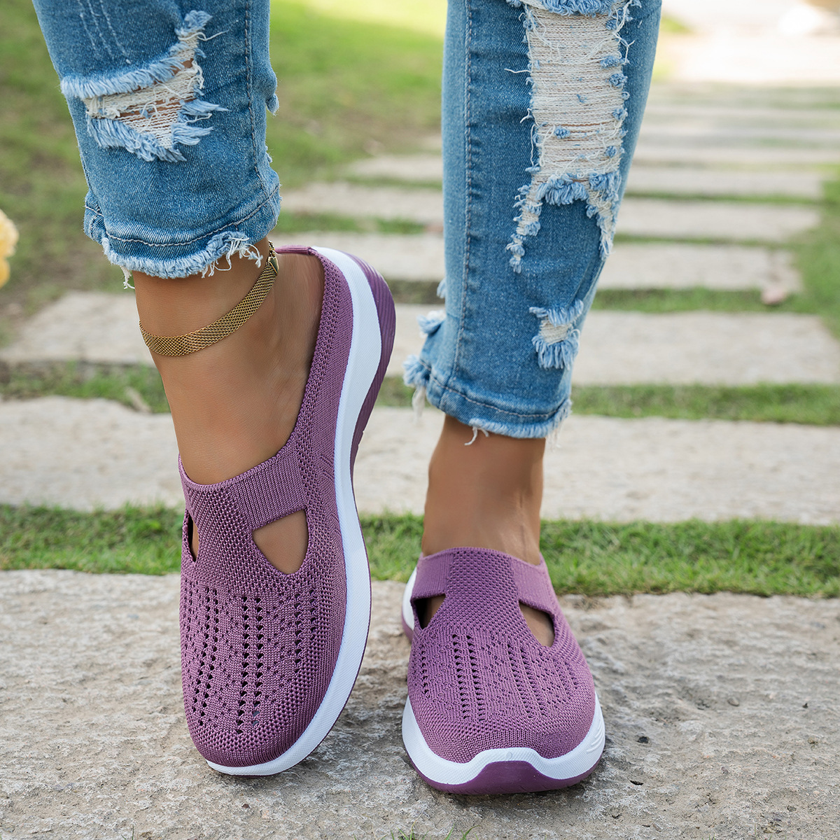 🔥66% RABATT🔥Cloud-Stride™ Damen Bequeme Atmungsaktive Strickschuhe