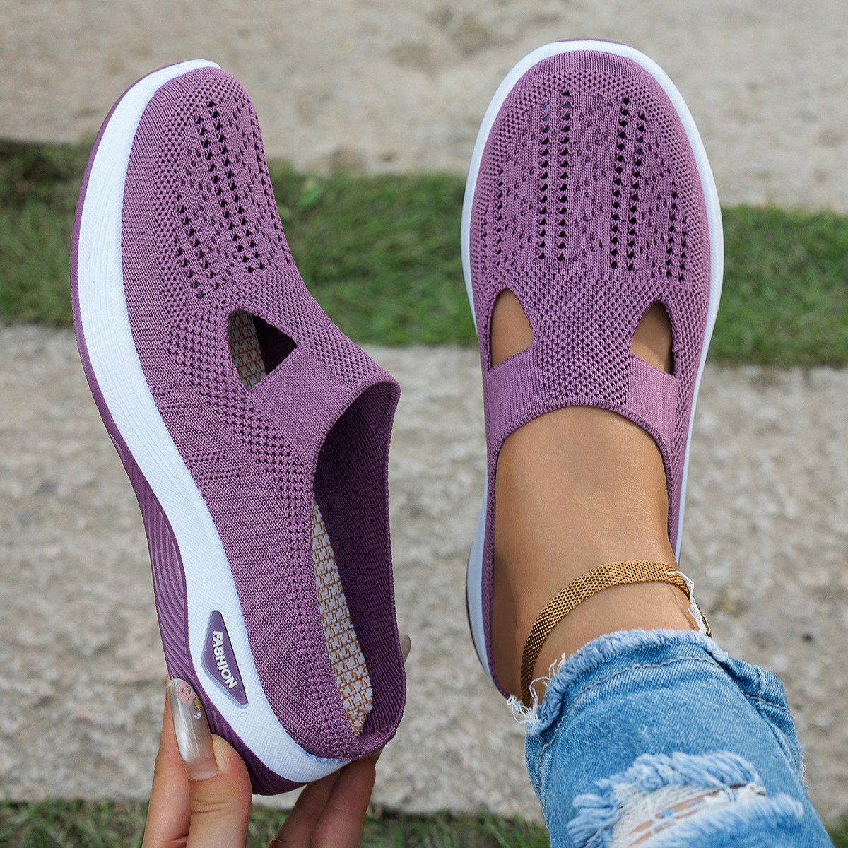 🔥66% RABATT🔥Cloud-Stride™ Damen Bequeme Atmungsaktive Strickschuhe