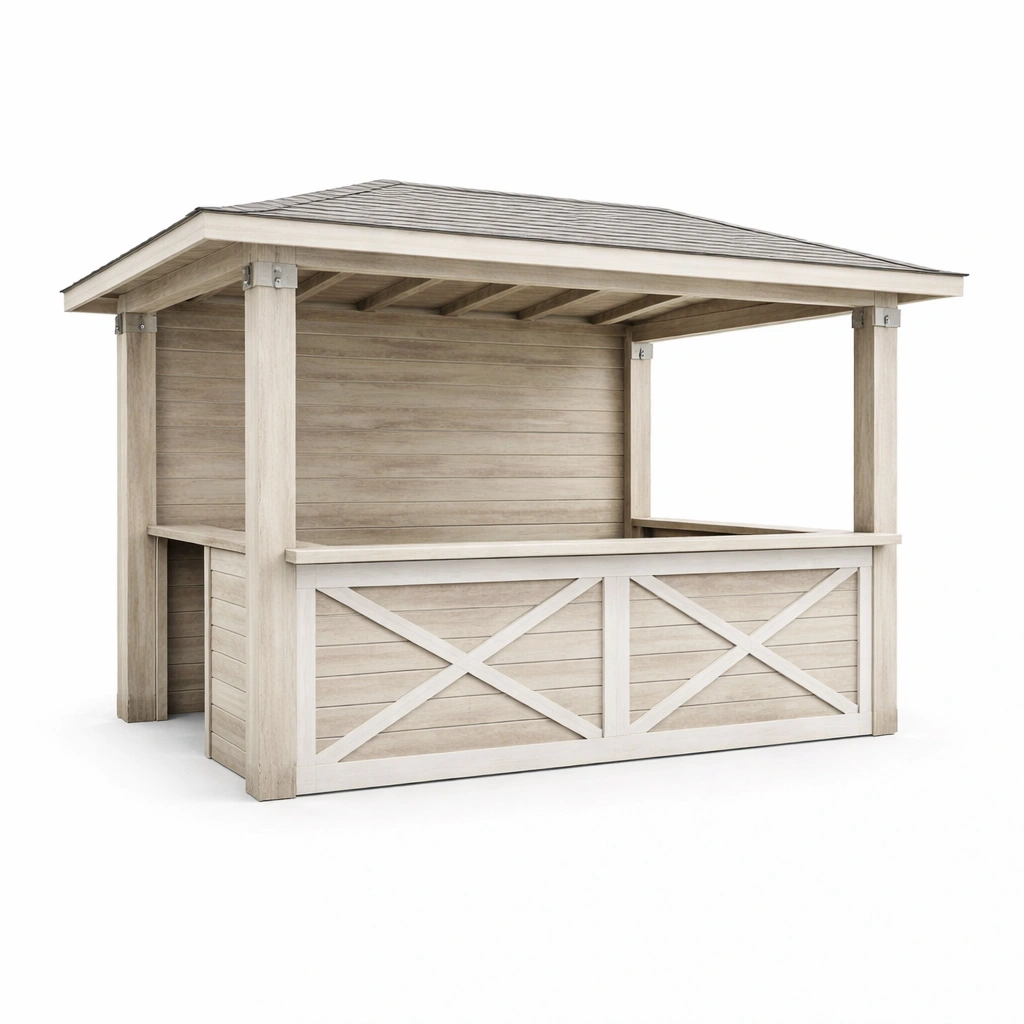 Bar de jardín de madera de acacia en beige-HOMNIVO