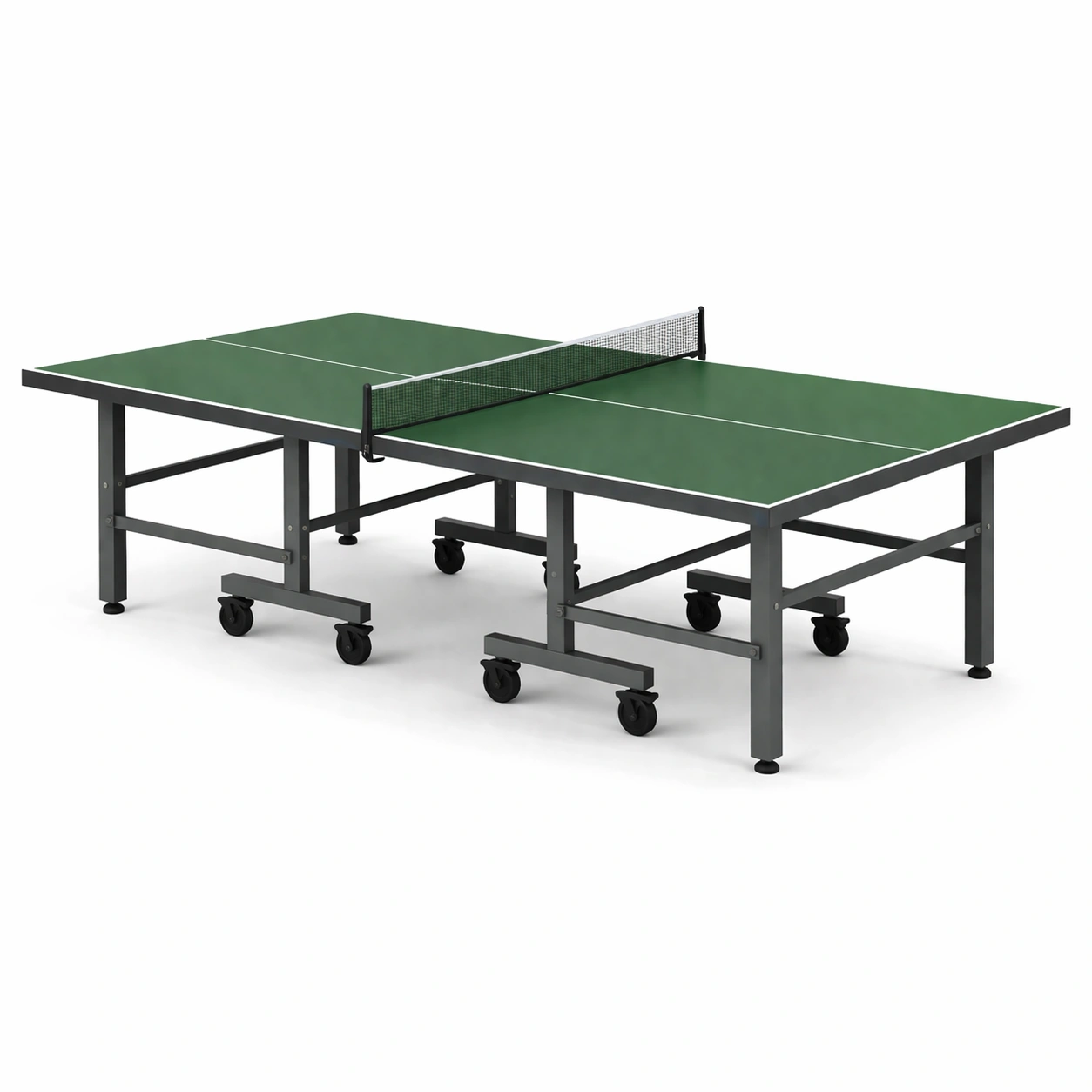 Mesa de ping-pong plegable de metal y mdp verde 274x152.5x76 cm-HOMNIVO