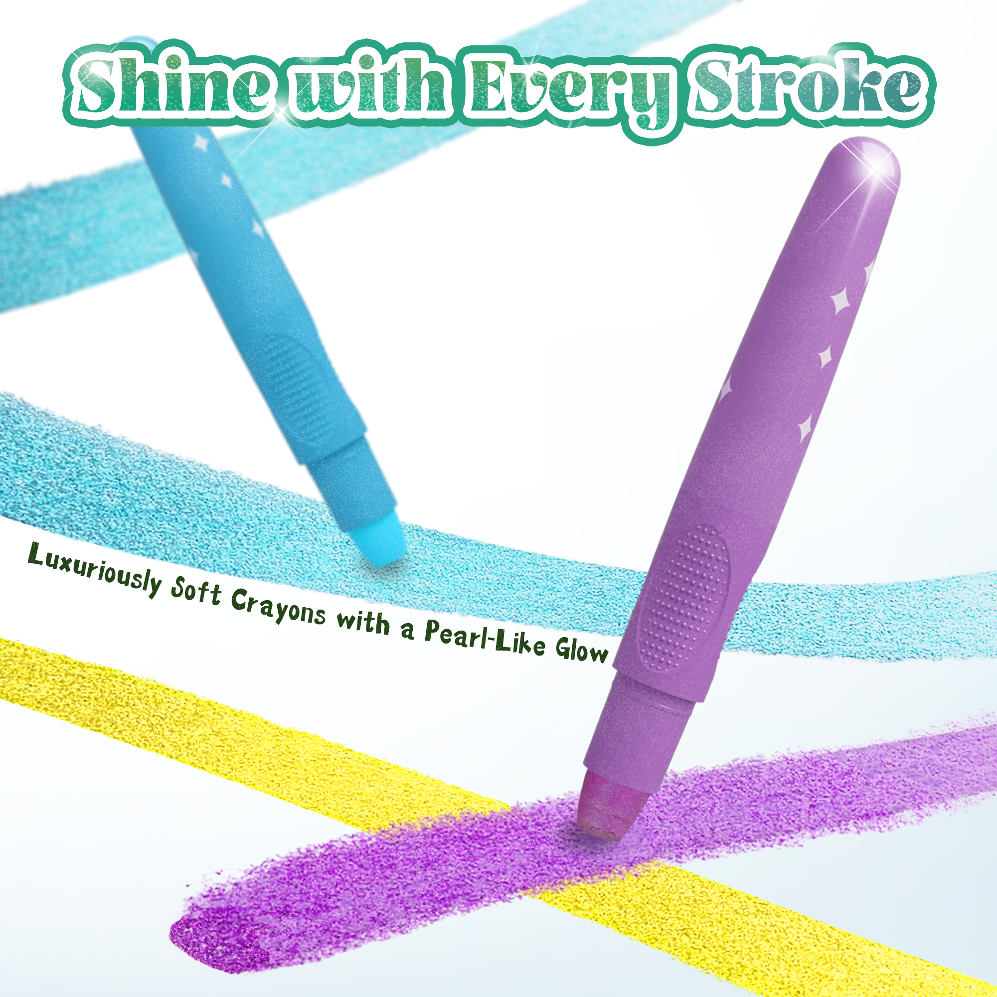 Rainbow Sparkle Metallic Watercolor Gel Crayons, Glitter Twistable Crayons for Toddlers, Non-Toxic, Hands Cleand, Washable, Coloring Gifts for Boys and Girls