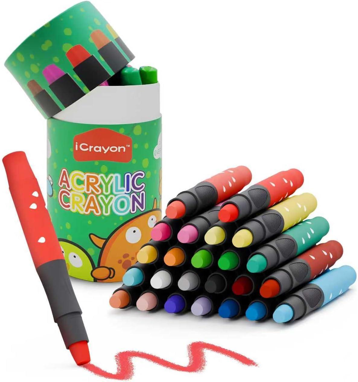 12 Colors Twist Crayons for Toddlers, Silky Crayons for Paper, Glass, Wood and Canva, Non-Toxic, Quick Drying, Washable, No Mess Coloring Gifts for Boys and Girls