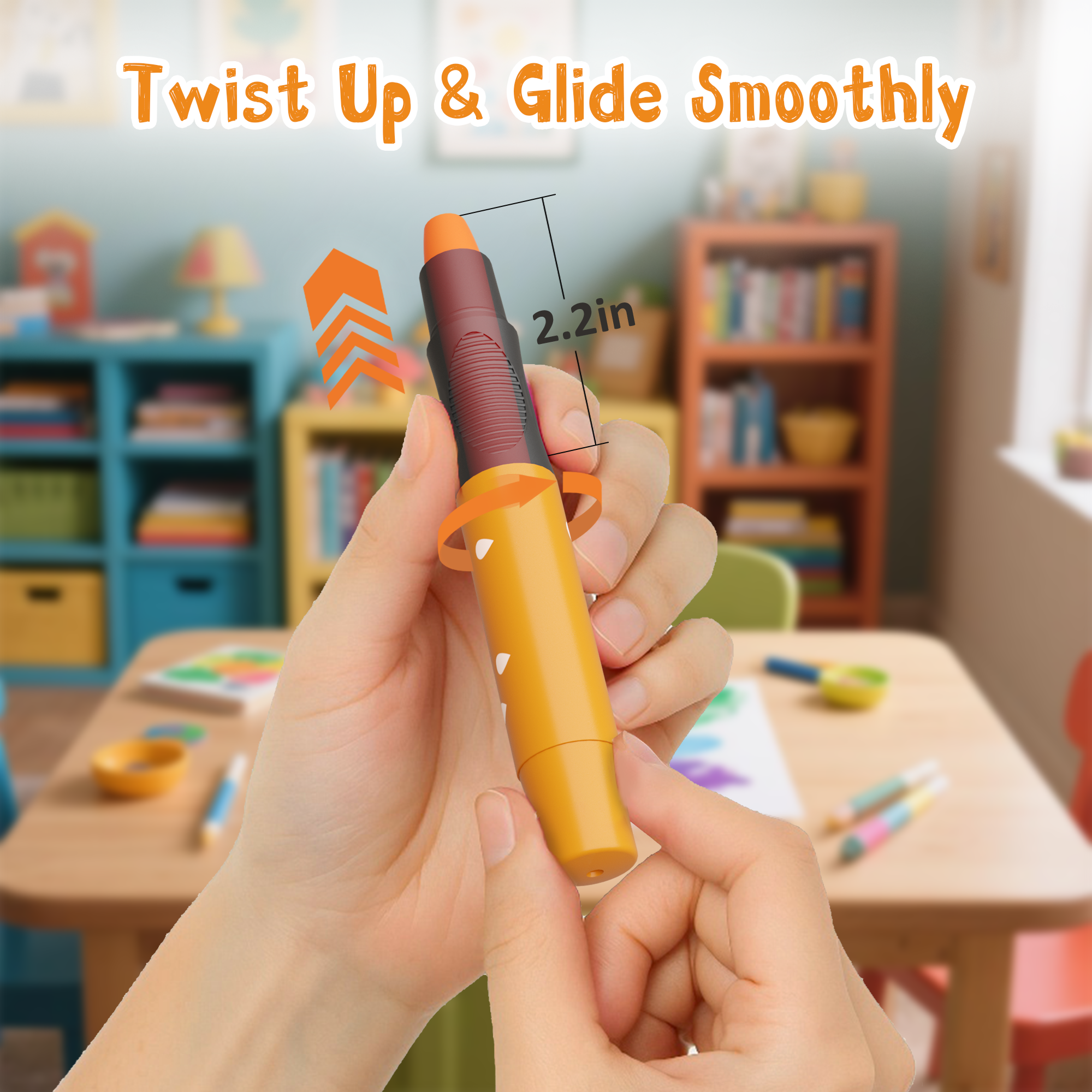 12 Colors Twist Crayons for Toddlers, Silky Crayons for Paper, Glass, Wood and Canva, Non-Toxic, Quick Drying, Washable, No Mess Coloring Gifts for Boys and Girls