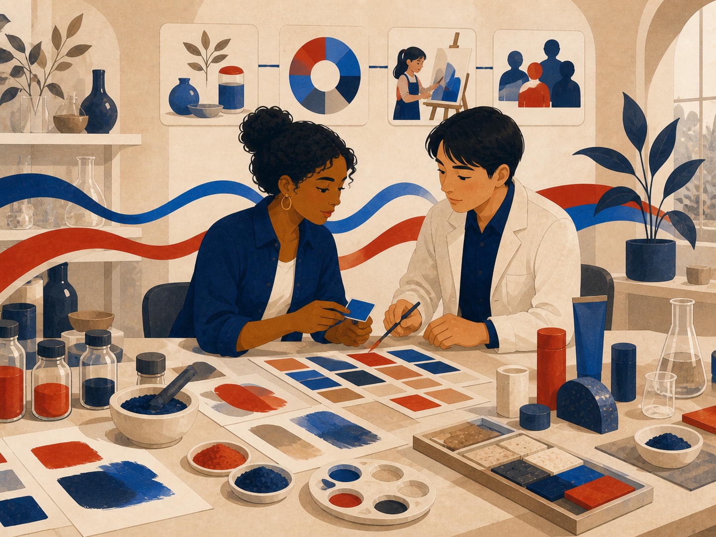 Illustrated collaborative color research and art-material design studio