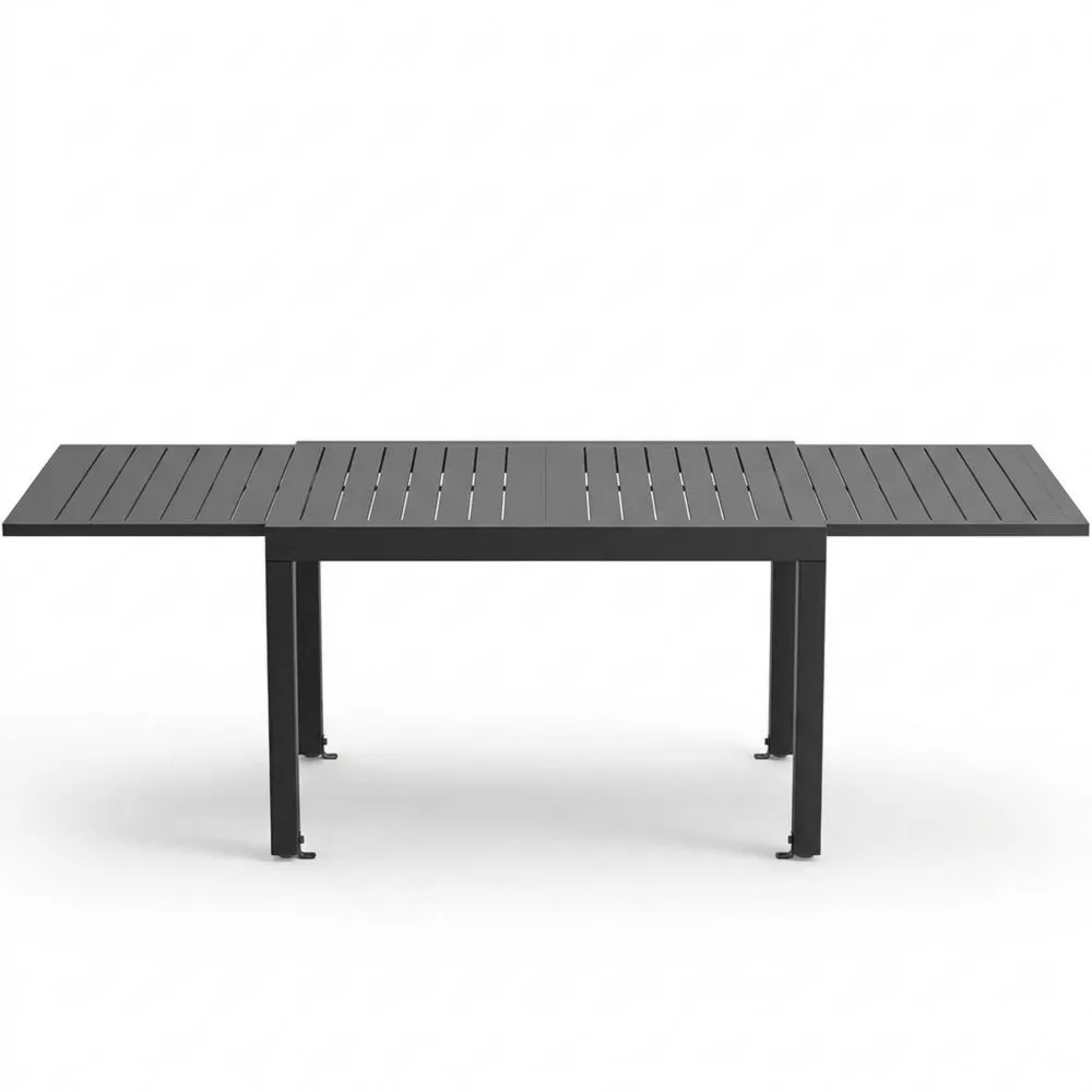 Ausziehbarer Gartentisch Aluminium, wetterfest & kratzfest, ideal für Balkon, Terrasse und Garten