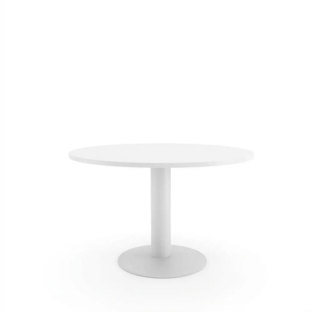 Runder Esstisch aus Holz in Weiß, Durchmesser 120 cm