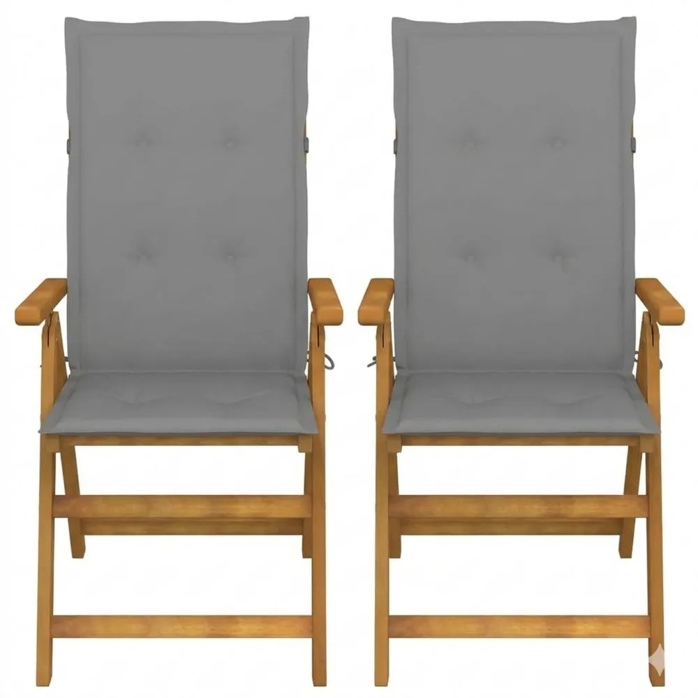 Massivholz Gartenliegestuhl mit Kissen, klappbar