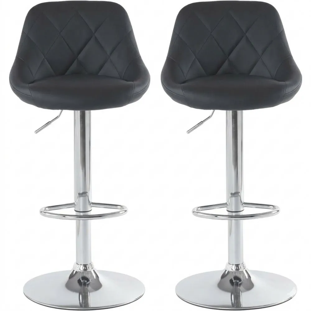 Höhenverstellbare Barhocker mit 360° Drehfunktion, Schwarz