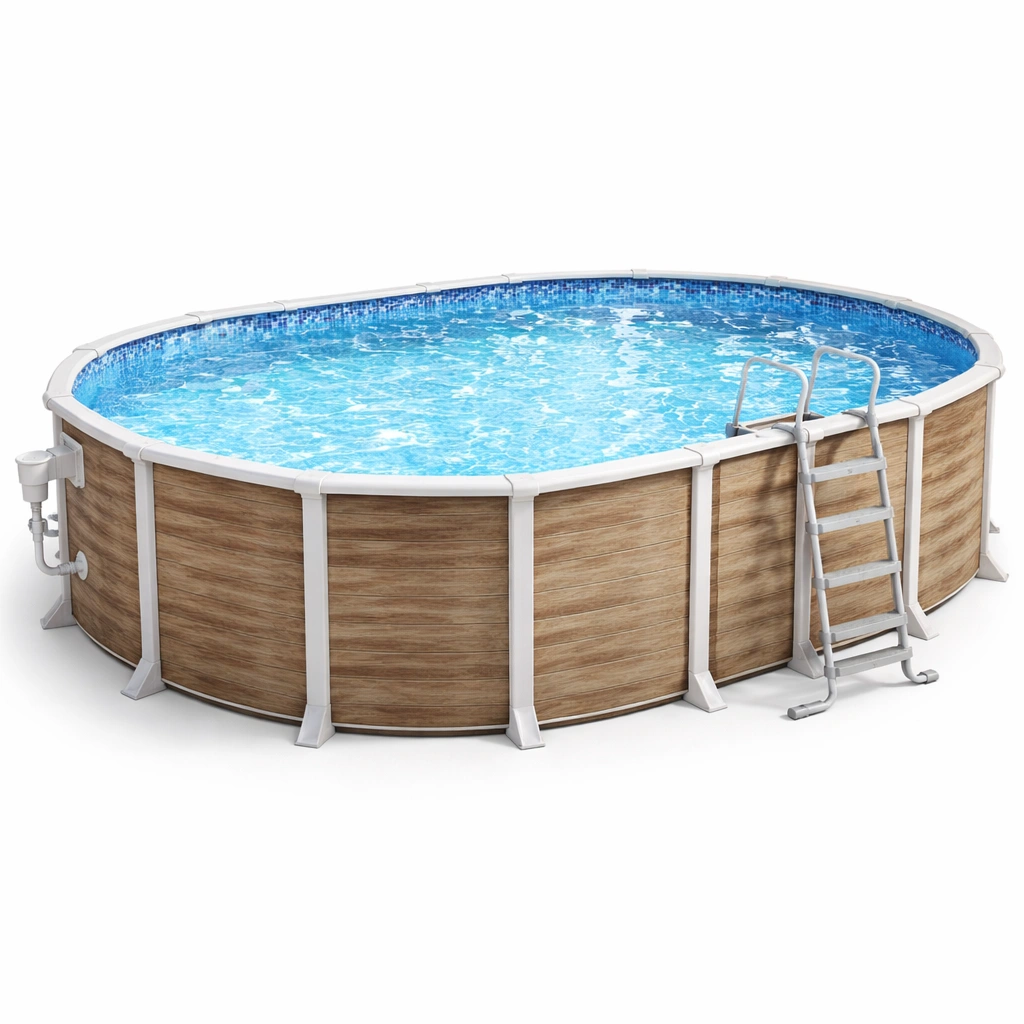 Rundpool Holzoptik Braun 400 cm