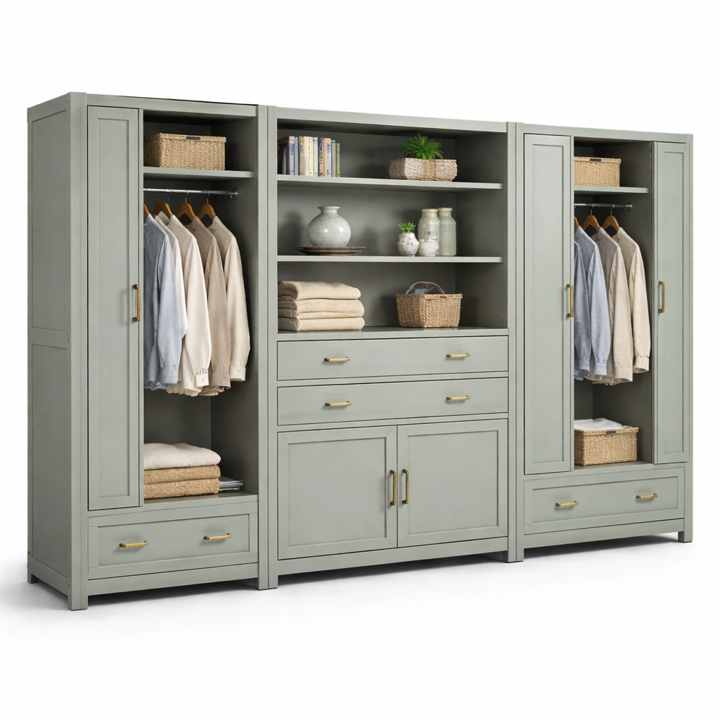 Kleiderschrank System Grau 300 cm