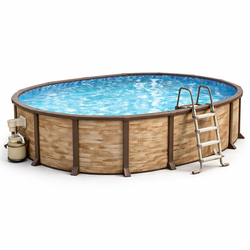 Rundpool Braun Holzdesign 360 cm