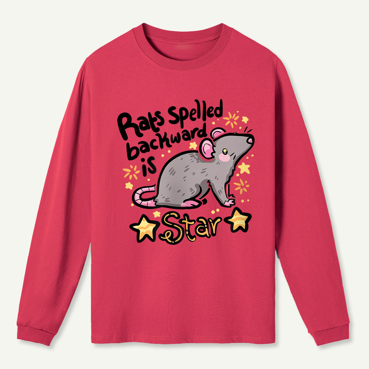 Rat Star Graphic Long Sleeve T-Shirt