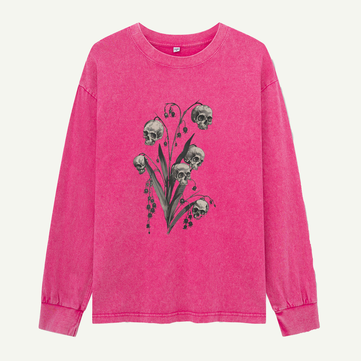 Skulls in the Lily Patch Washed Long‑sleeve