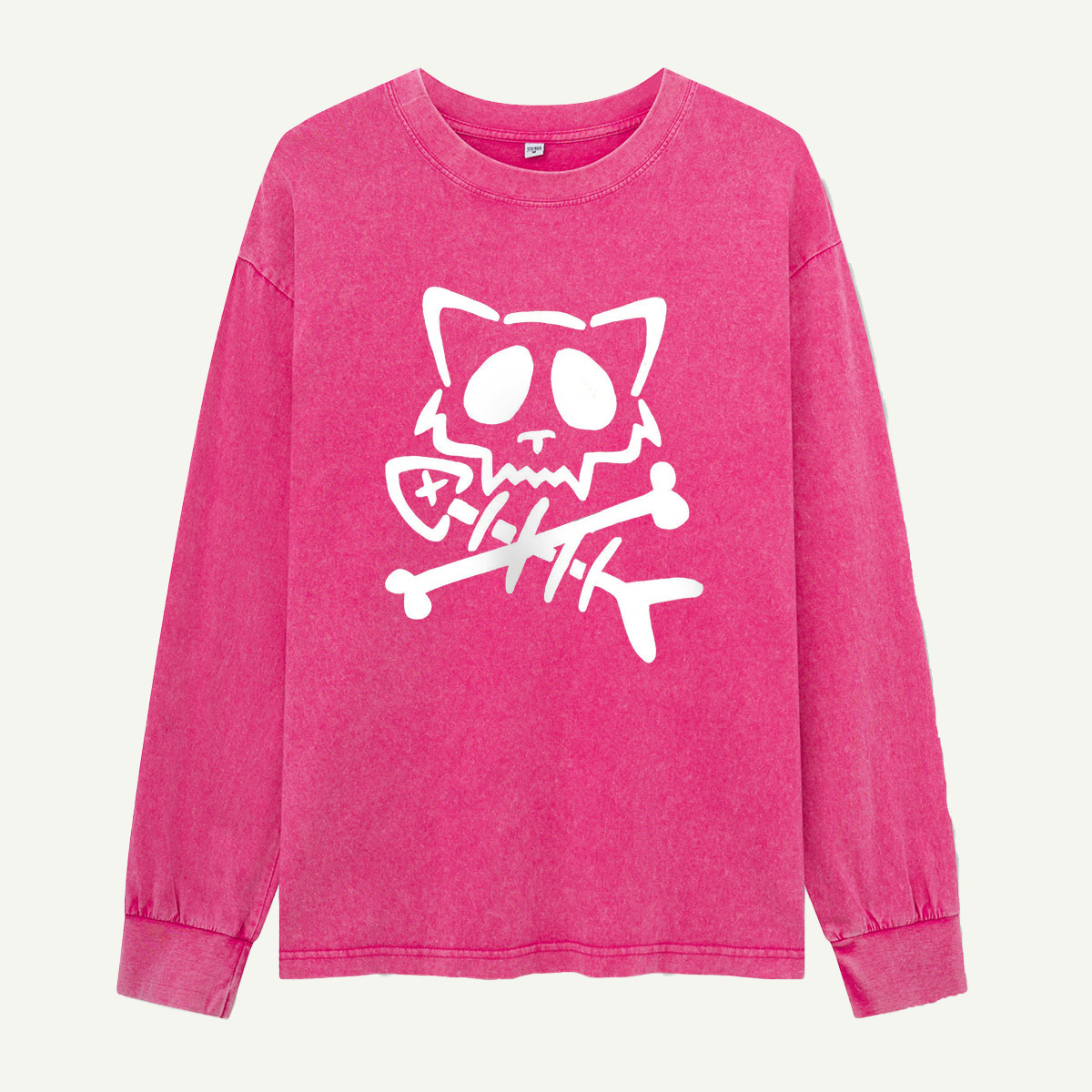 Cat Bones & Fish Tales Washed Long‑sleeve