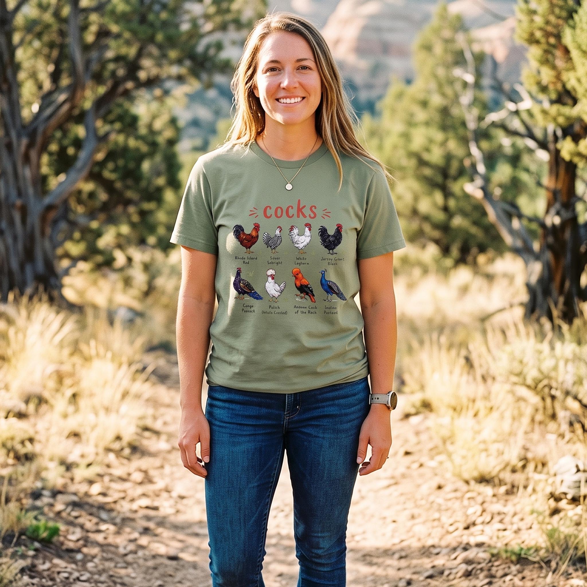 MDCTBYWY26072004 Cocks of the World Illustrated T-Shirt