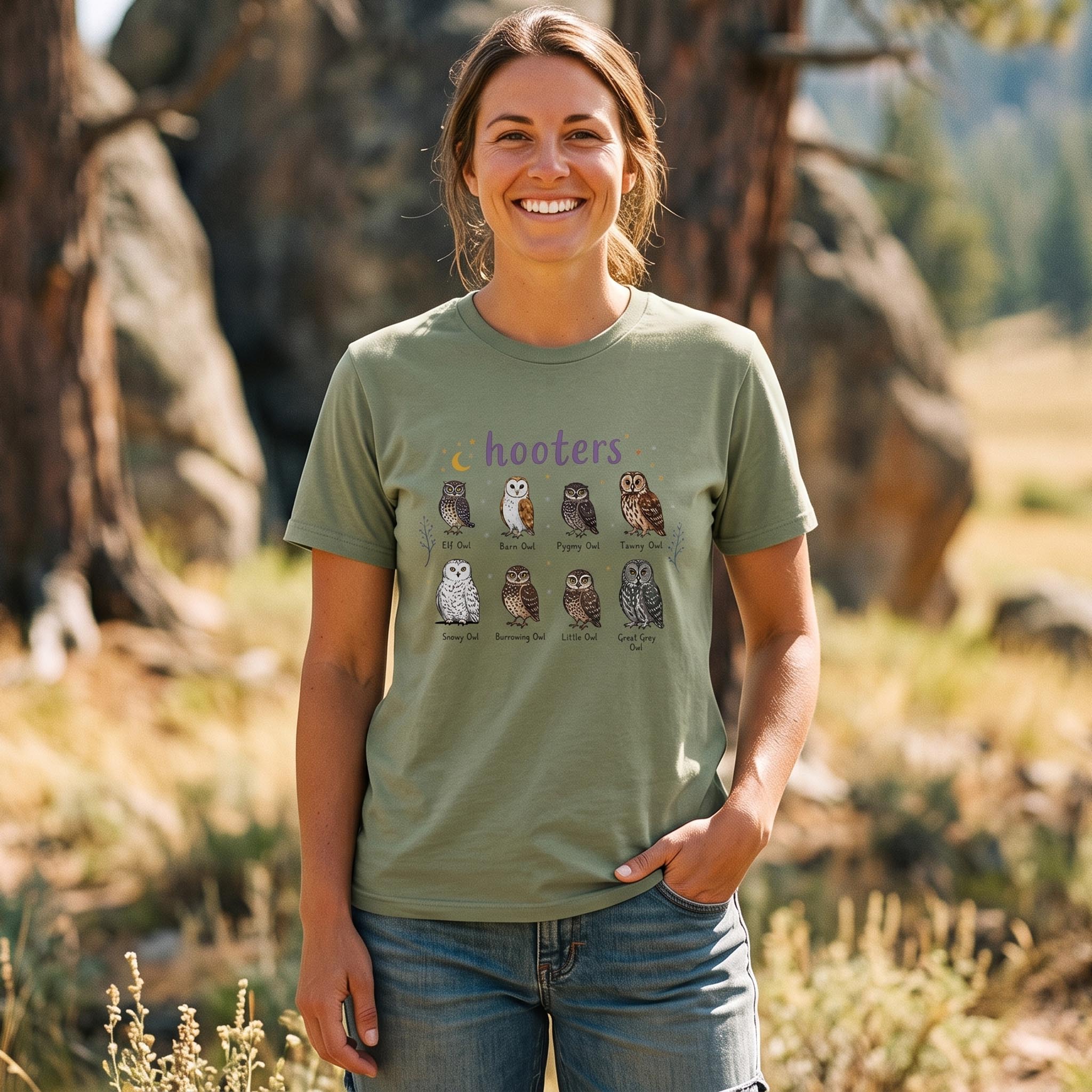 MDCTBYWY26072005 Hooters Owl Species Guide T-Shirt