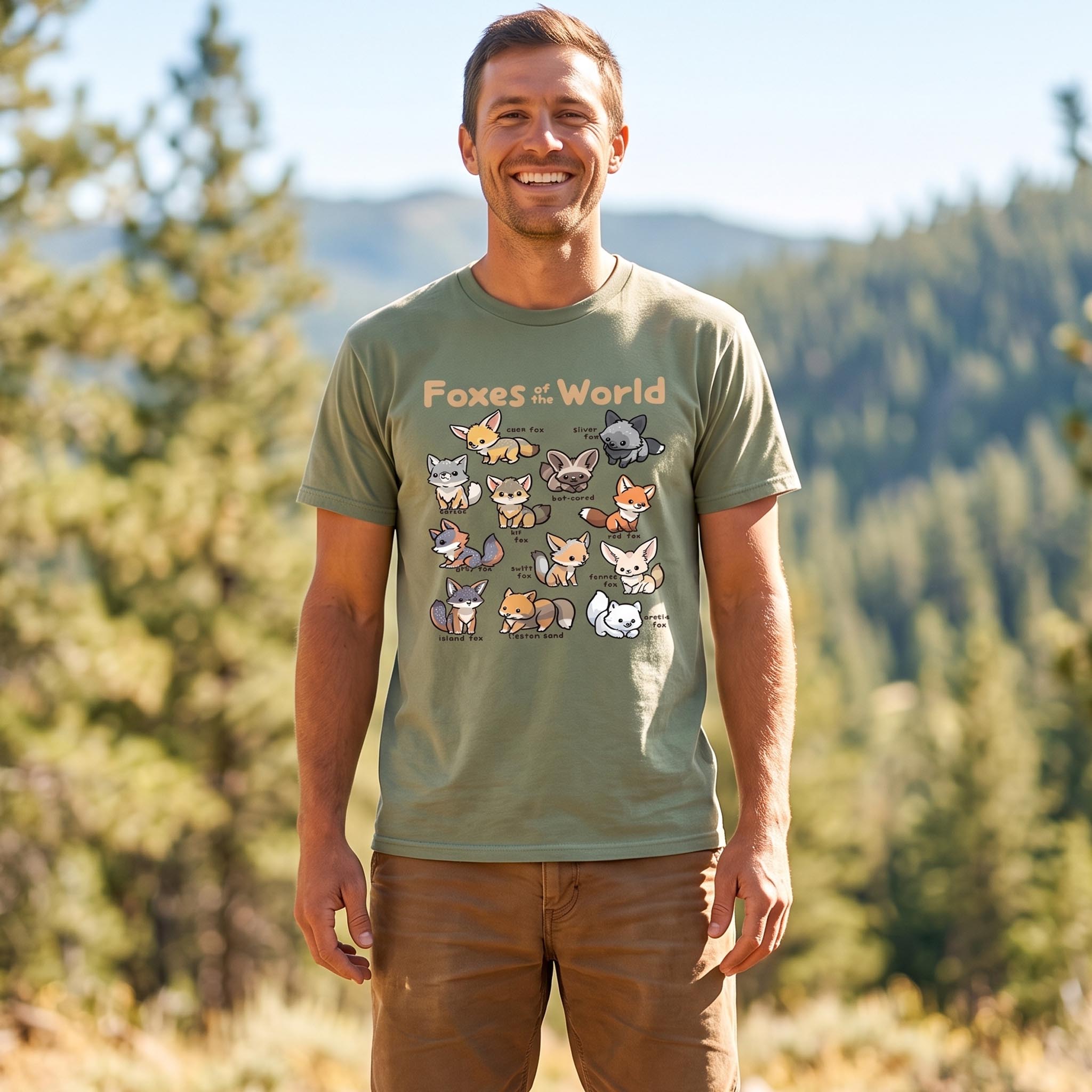 MDCTBYWY26072202 Foxes of the World T-Shirt
