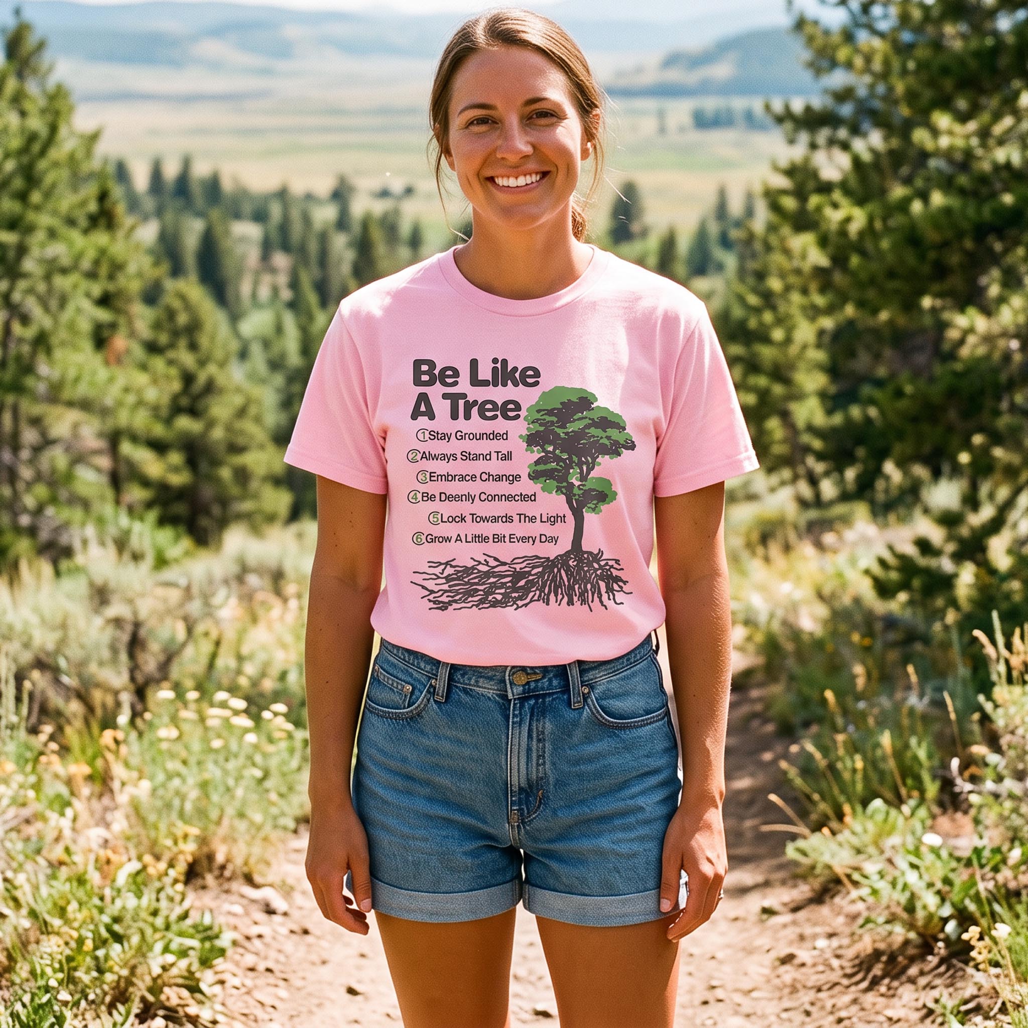 MDCTBYWY26072203 Be Like A Tree T-Shirt