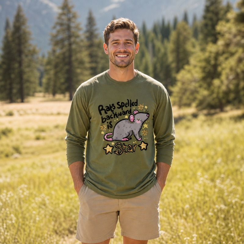Rat Star Graphic Long Sleeve T-Shirt