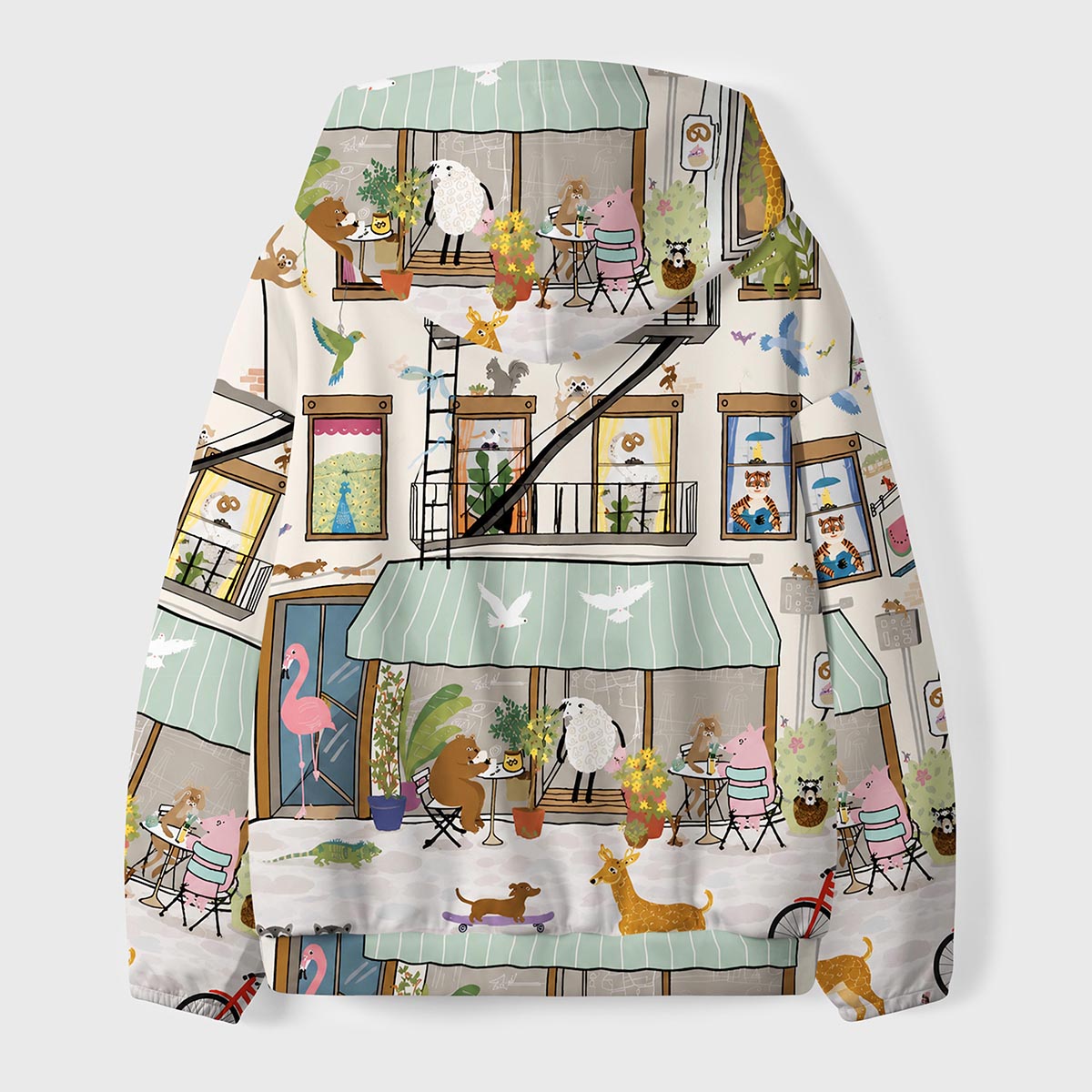 Animal City Life Apartment Kids Premium Eco Hoodie