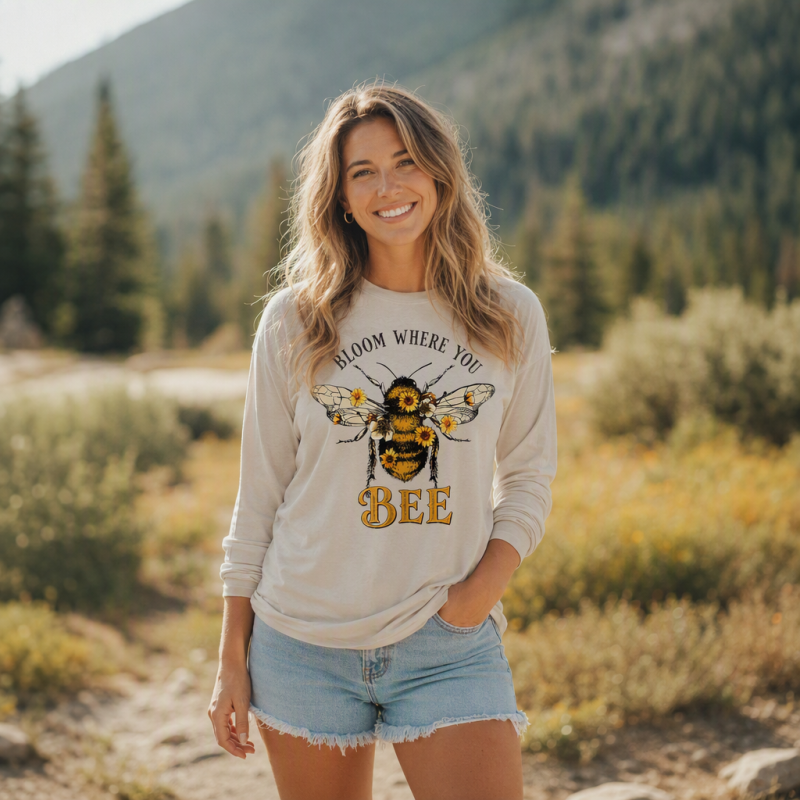 Bloom Where You Bee Long Sleeve T-Shirt