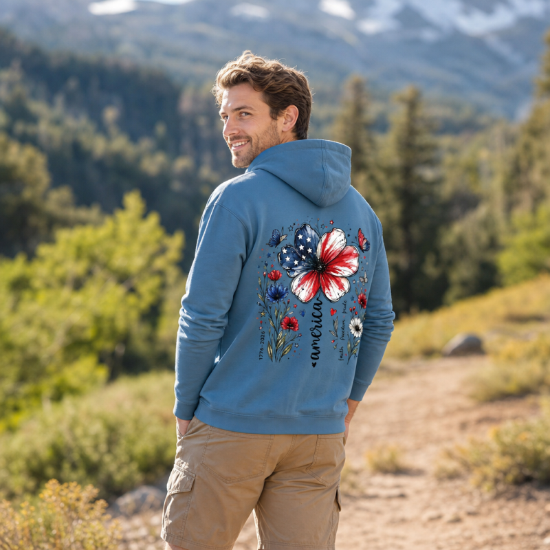 USA 250th Anniversary Floral  Hoodie