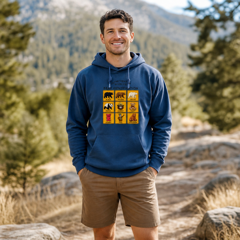 Department of Wildlife Bear Identification Grid Hoodie