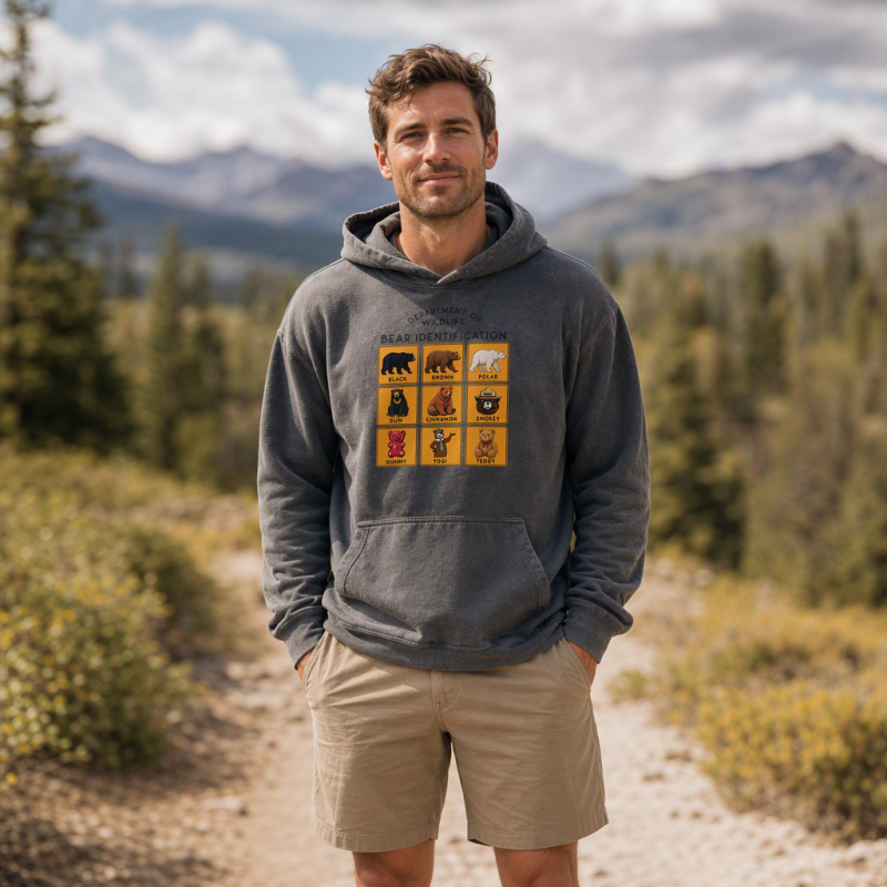 Department of Wildlife Bear Identification Gummy Bear Washed Hoodie