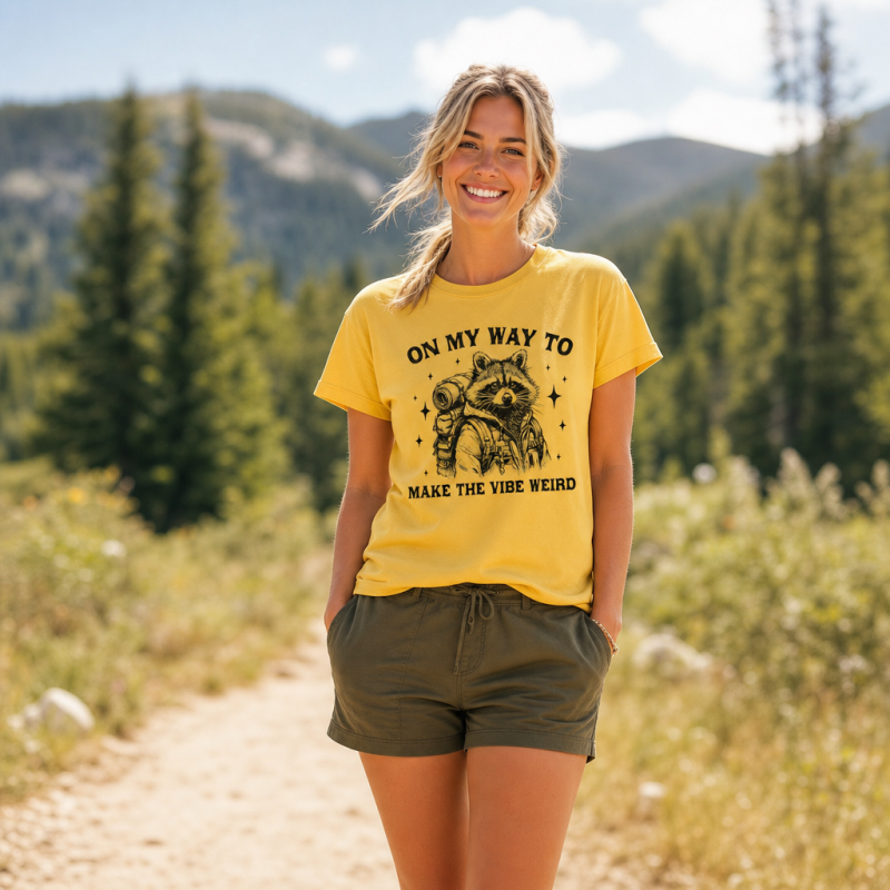 On My Way to Make the Vibe Weird Raccoon T-Shirt